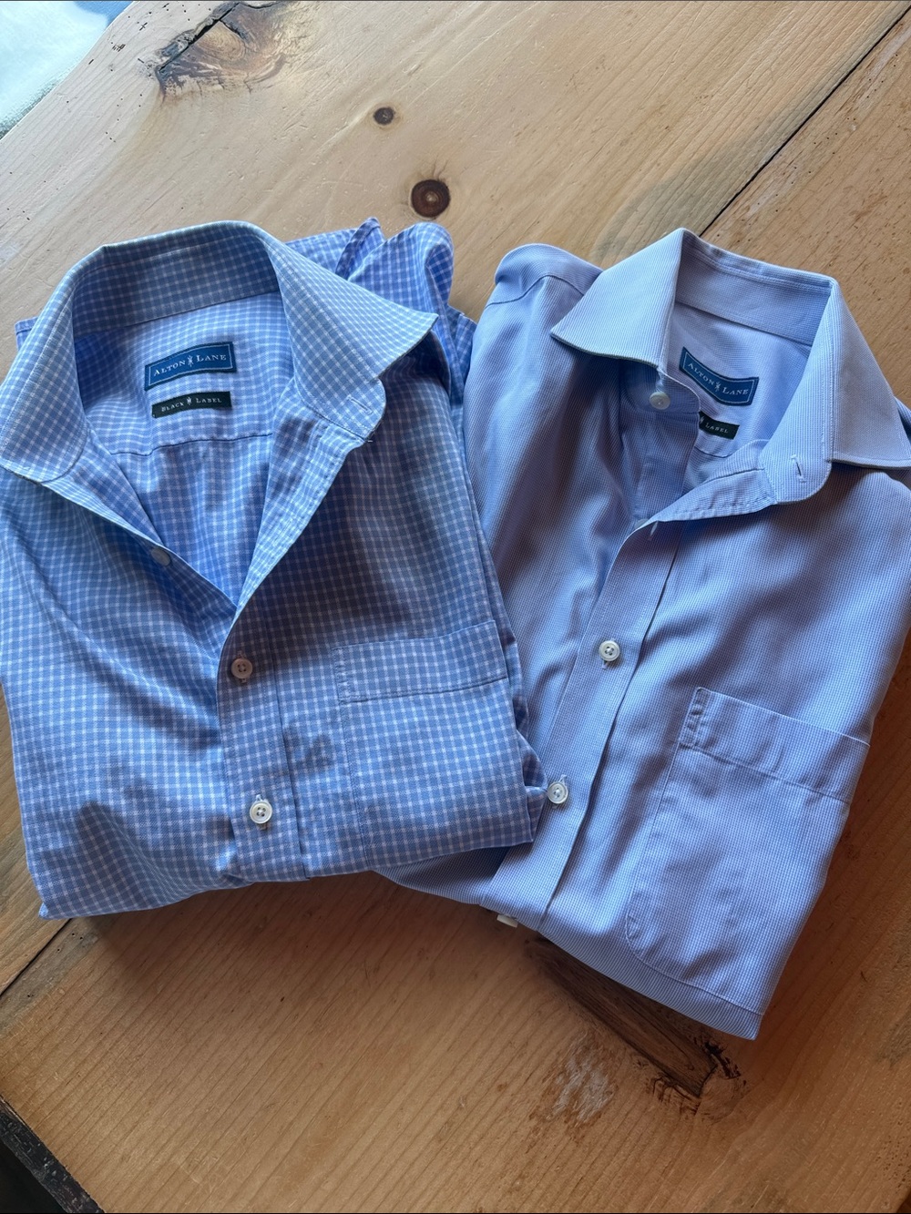 2 Custom Made Alton Lane Black Label Dress Shirts